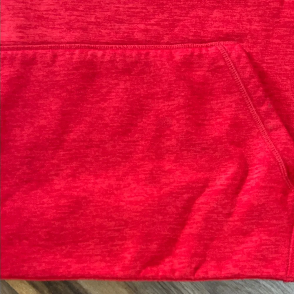 Under Armour Youth Crimson Hoodie with Charcoal Emblem - Picture 3 of 6
